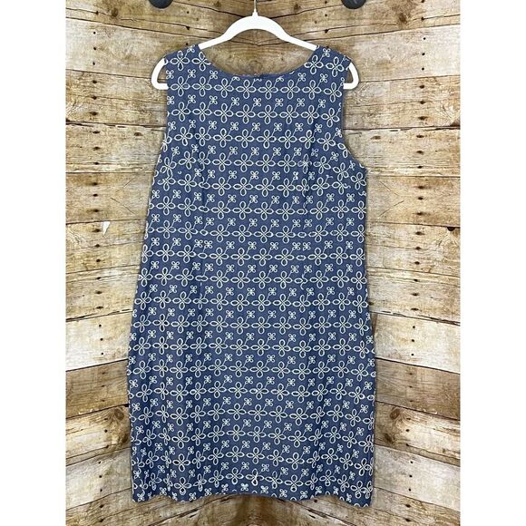 NORTHSTYLE CHAMBRAY EYELET EMBROIDERED CASUAL COASTAL BRUNCH DAY DATE DRESS - Picture 1 of 5